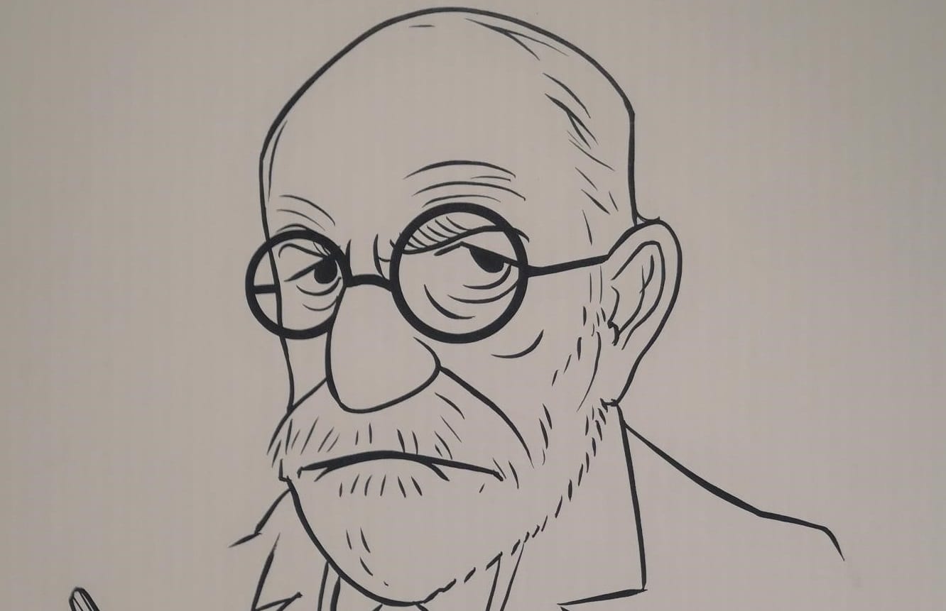 Sigmund Freud. Illustration by Yirmi Pinkus, displayed at the Mosaic Floor of ANU - Museum of the Jewish People