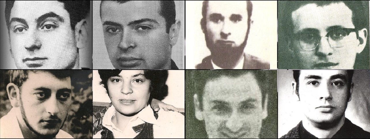 Members of the hijacking plot. Dymshits is top left ((Screen shot from "operation wedding" documentary)