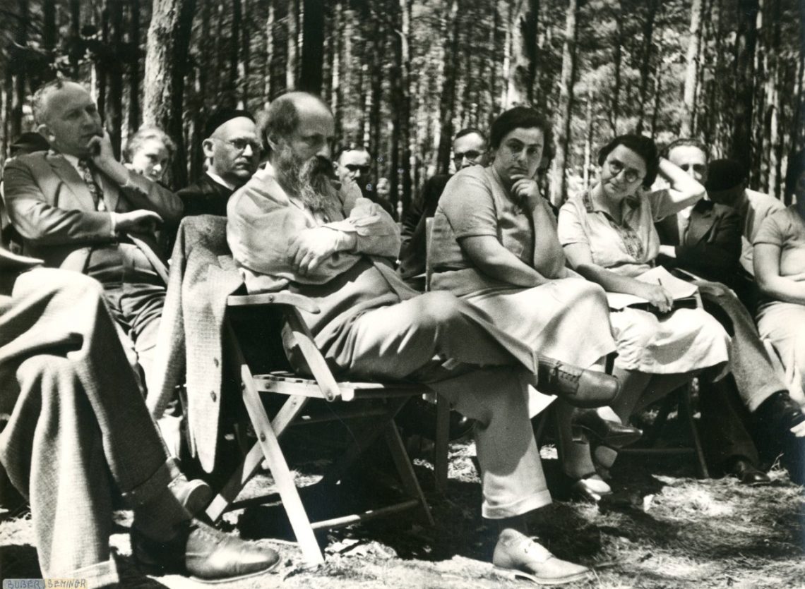 Prof. Martin Buber and friends sitting outdoors during a seminar in Grunewald, Berlin, Germany, 1936 Photo: Herbert Sonnenfeld, Beit Hatfutsot, the Oster Visual Documentation Center, Sonnenfeld collection