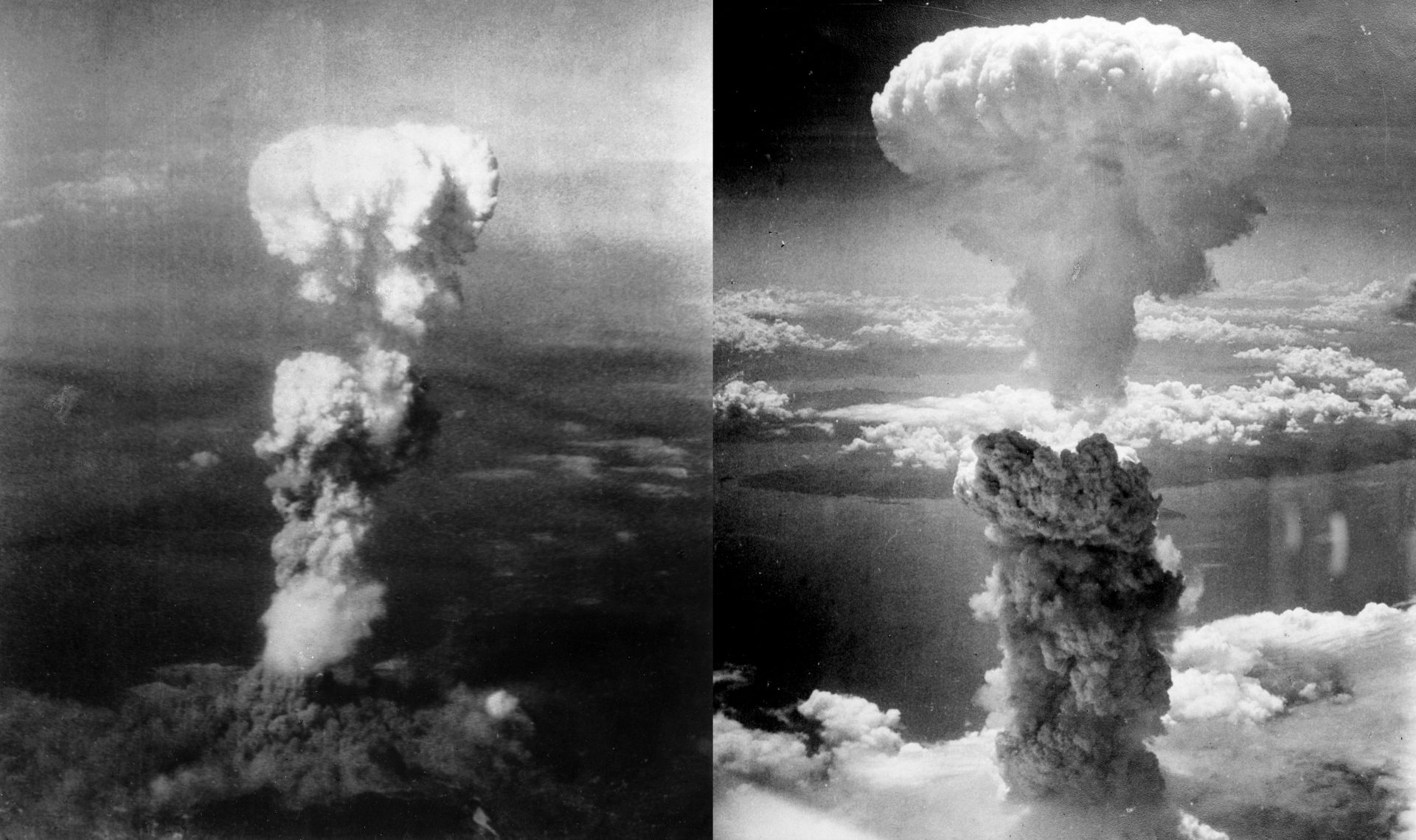 Atomic bombings of Hiroshima and Nagasaki, August 6th and 9th, 1945 (U.S. Department of Energy, WikiMedia)
