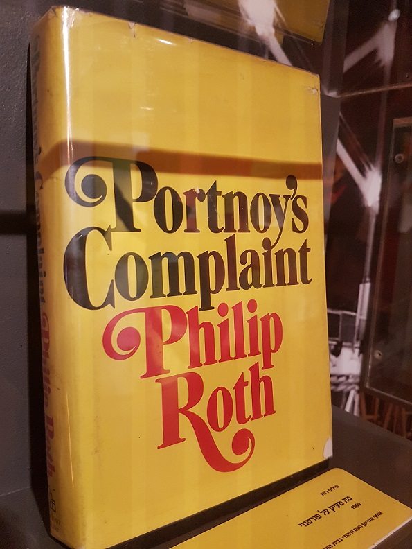 A copy of the first edition of “Portnoy’s Complaint”, 1969. Displayed in the "Let There be Laughter - Jewish Humor Around the World" exhibition in The Museum of the Jewish People at Beit Hatfutsot