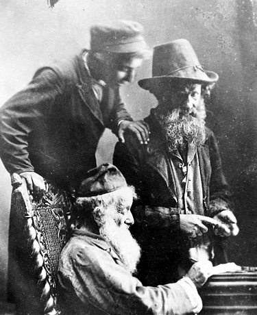 Three Jewish merchants, Podolia, Ukraine, 1860-1890. Photo: Michael Griem. Beit Hatfutsot, the Oster Visual Documentation Center, courtesy of "Yeda-Am", Israeli Folklore Society, Tel Aviv