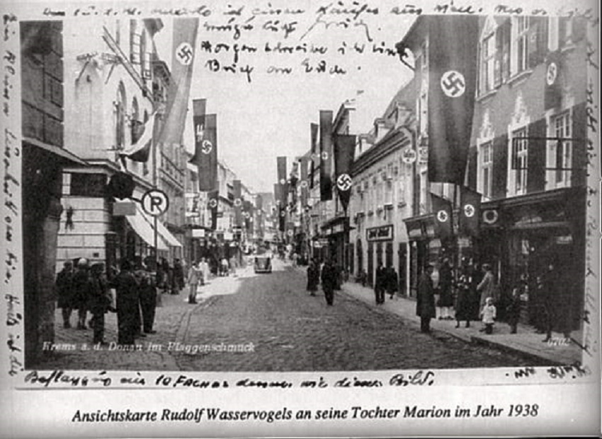 Street in Austria after the Anschluss, 1938 (Beit Hatfutsot, the Oster Visual Documentation Center, courtesy of Dina Gruenspan)