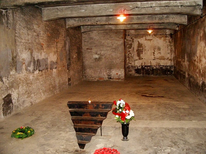 Tour “the real” Auschwitz for 3,000$. A gas chamber in Auschwitz (Wikipedia)