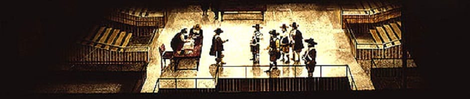 בית דפוס באמטרדם, הולנד. תחריט מאת יאן לויקן, סוף המאה ה-17 (אוסף ס. אמרינג, המרכז לתיעוד חזותי ע"ש אוסטר, בית התפוצות)