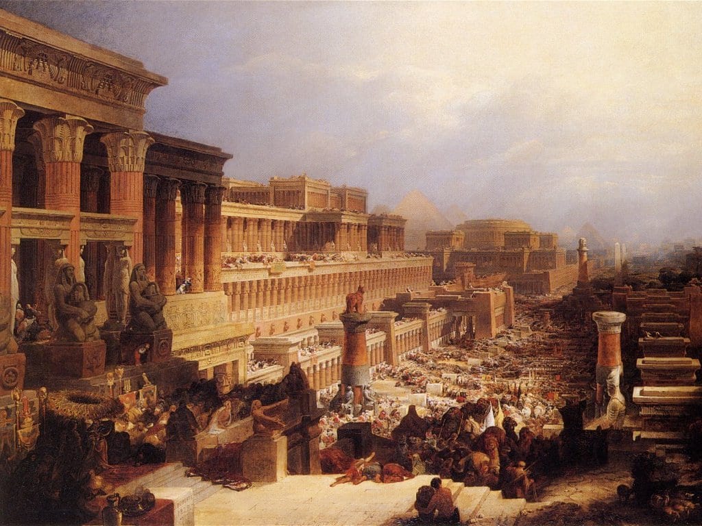 The Exodus of the Children of Israel, painting by David Roberts, 1828