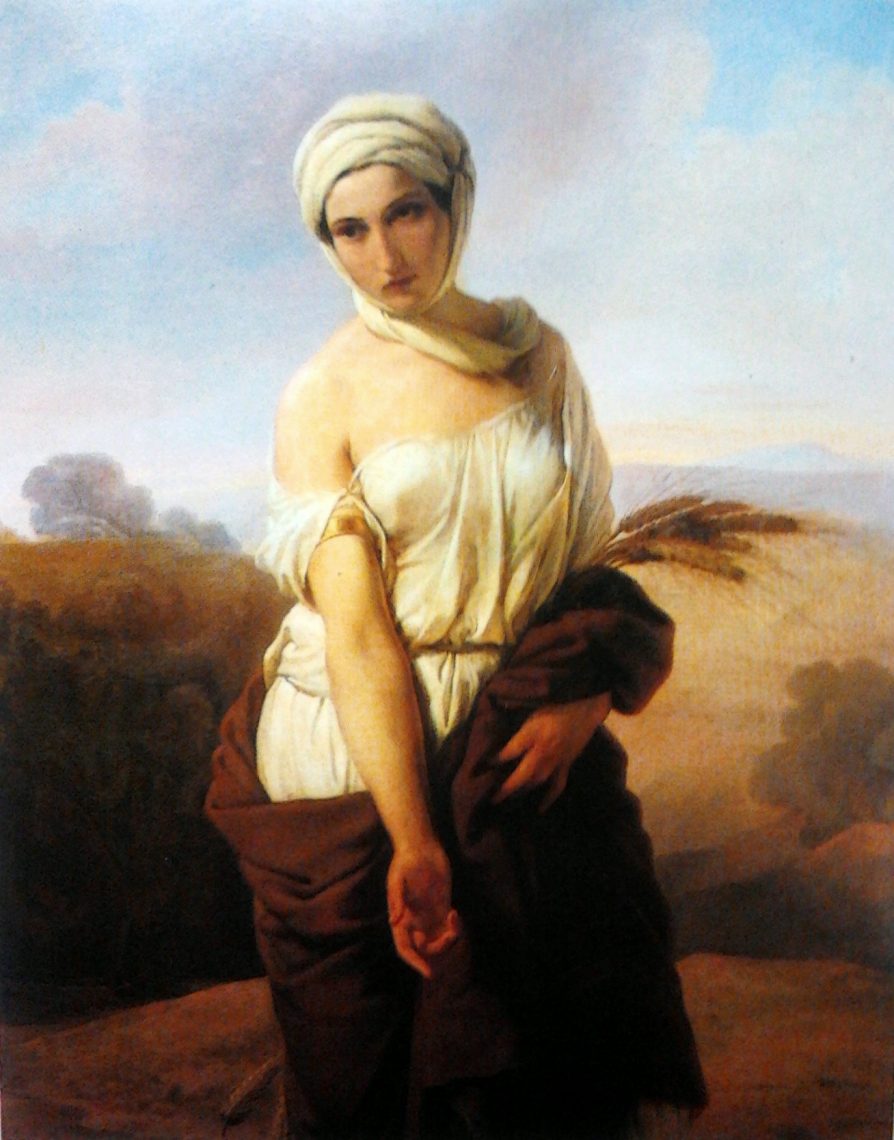 רות המואביה. ציור של פרנצ'סקו אייץ 1853. מוצג במוזיאון יוחנן פאולוס השני בוורשה