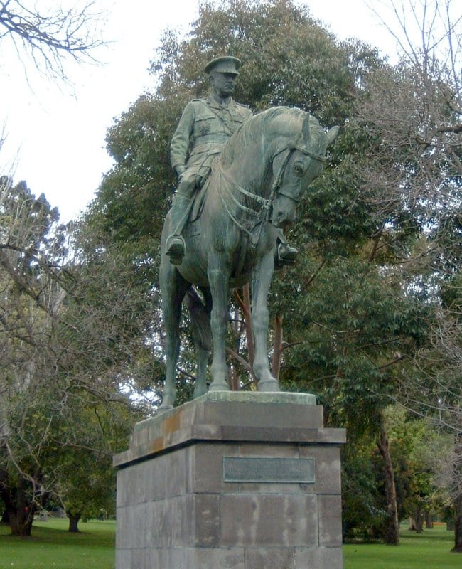 Statue of Sir John Monash in King's Domain, Melbourne (Creative Commons, WikiMedia)