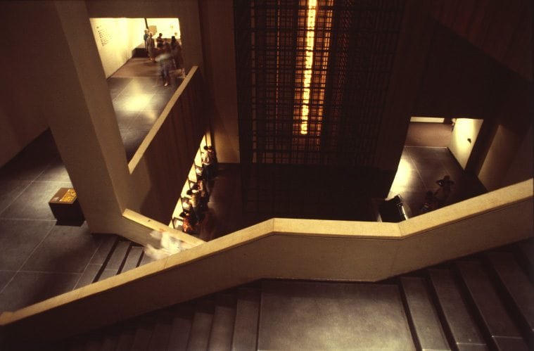 The memorial column at the The Core Exhibition (opened May 1978 – closed October 2017)