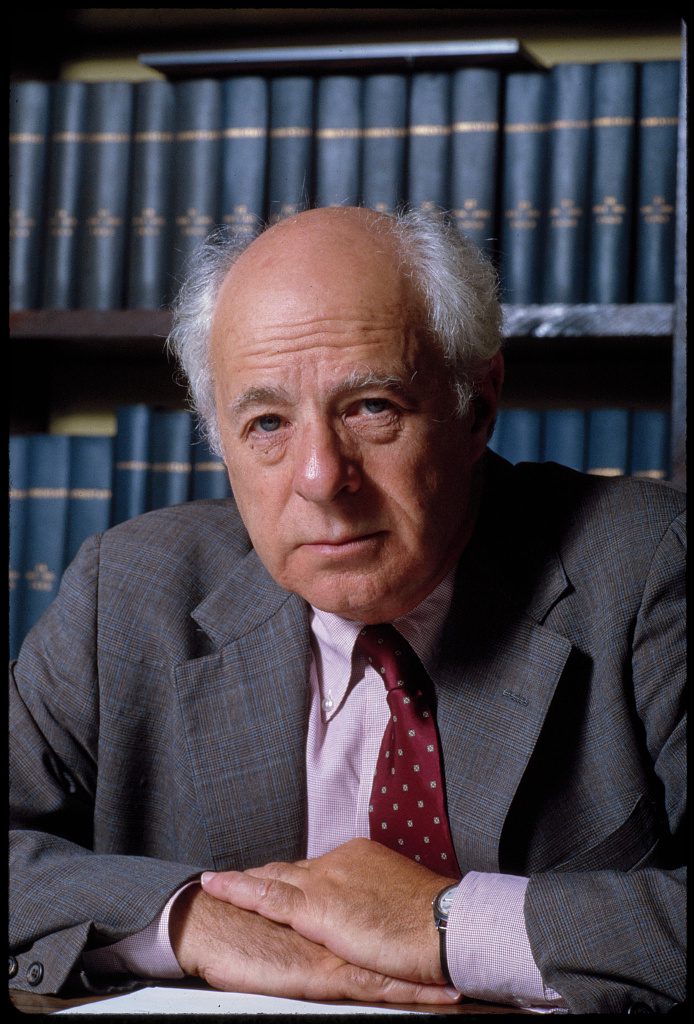 Norman Podhoretz, as editor in chief at Commentary magazine, 1986 (Bernard Gotfryd, Library of Congress. Wikipedia)