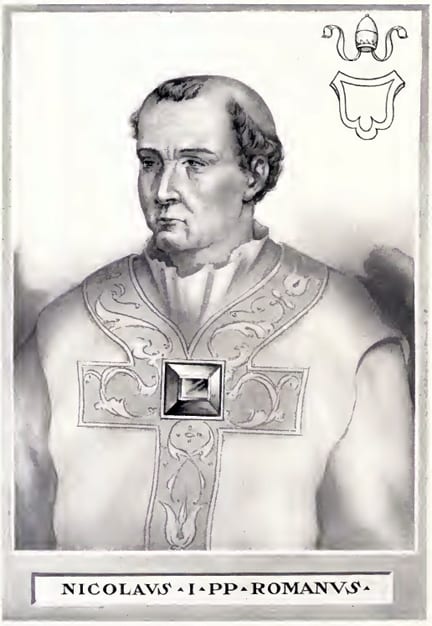 האפיפיור ניקולאוס הראשון 800-867 לספירה (ציור של ארטוד דה מונטור, ויקימדיה)