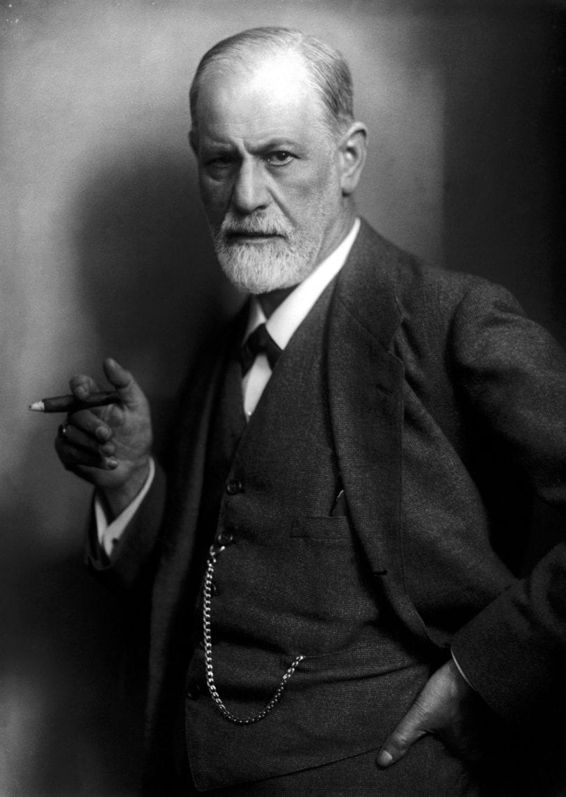Photographic portrait of Sigmund Freud by his son-in-law, Max Halberstadt. 1921 (Wikipedia)