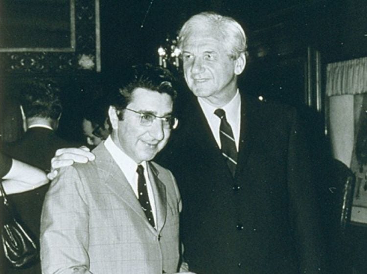 ז'רארד בליץ (מימין) וז'ילברט טריגנו, שנות ה-1970 (ארכיון קלאב מד)