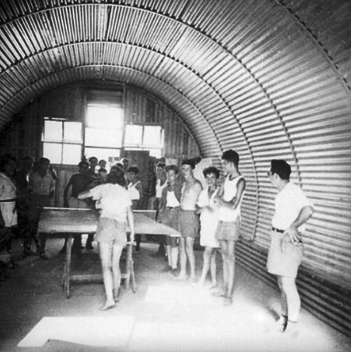  "Dror" members playing table tennis in detention camp no. 65, Cyprus, 1947. Beit Hatfutsot, the Oster Visual Documentation Center, courtesy of Yankale Harovi