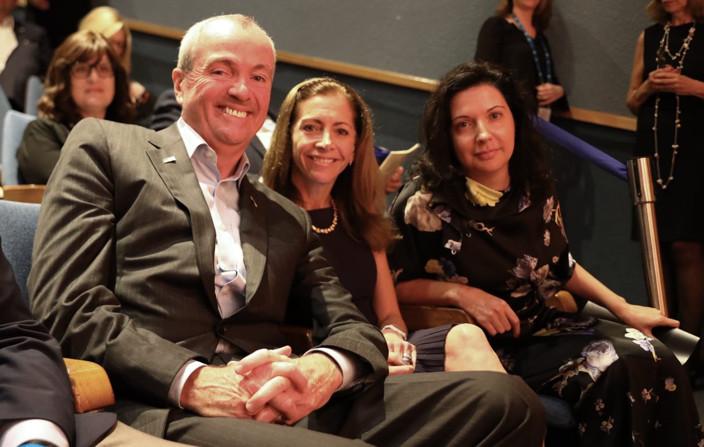 Irina Nevzlin Chair of the Board of Directors of The Museum of the Jewish People at Beit Hatfutsot, and President of the Nadav Foundation, Tami and Phil Murphy the Governor of New Jersey at the event held at Museum of the Jewish people at Beit Hatfutsot (Photo: Edwin Torres)