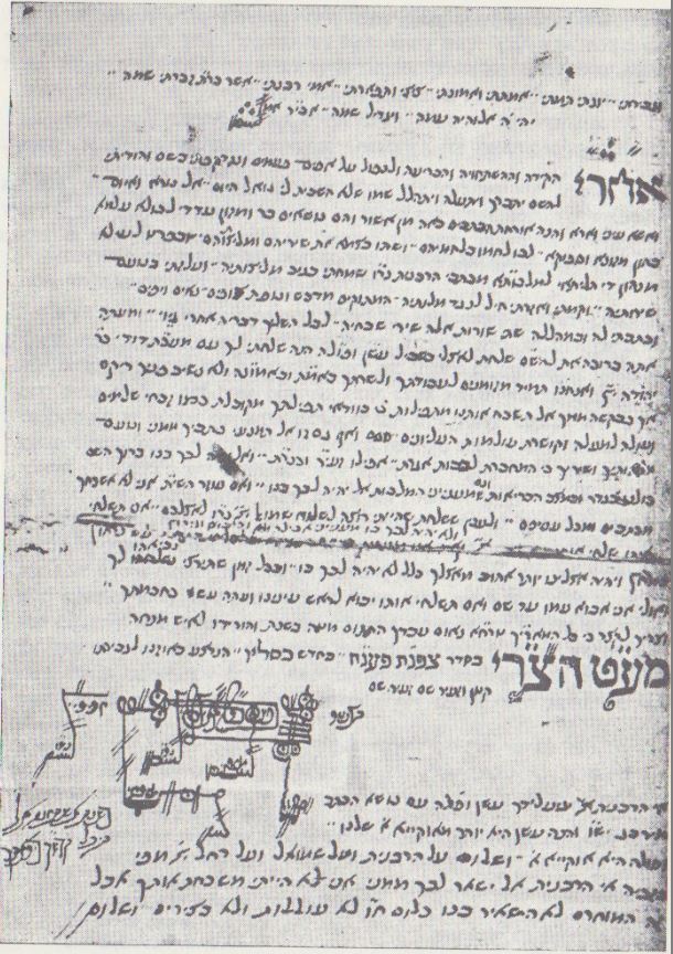 A letter from rabbi Pinhas Hariri to rabbi Osnat, 1664. From the book "The Jews of Mosul" by Ezra Laniado. Courtesy of the National Library, Jerusalem