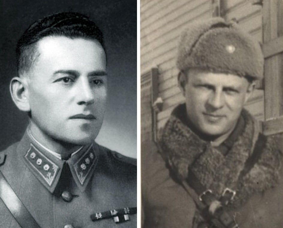 מימין: ליאו סוקרניק וסלומון קלאס במדי הצבא הפיני, תחילת שנות ה-1940 (ויקיפדיה)