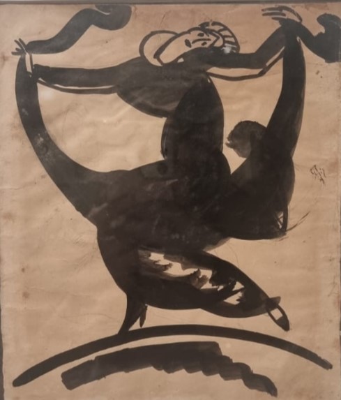 Израиль Мексин Танцовщица 1917–1918, тушь и карандаш на бумаге