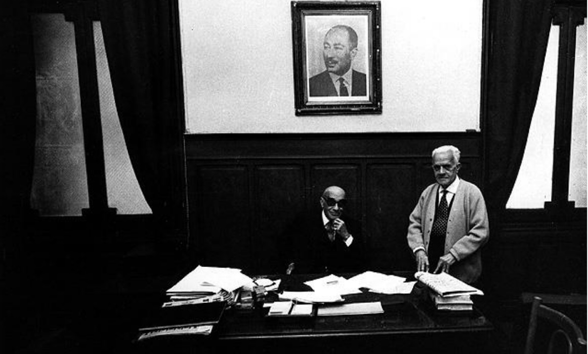 Clement Setton, chairman of the council, and Raphael Bilbul, secretary of the council of the Jewish community. Alexandria, Egypt 1979. Photo: Micha Bar-Am, Israel. (The Oster Visual Documentation Center, ANU – Museum of the Jewish People)