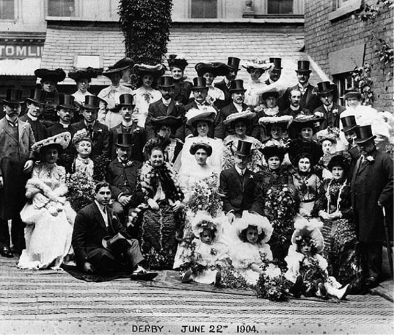 Wedding of Florie Hollander and Michael Lever. Derby, England, June 22, 1904. The Oster Visual Documentation Center, ANU – Museum of the Jewish People, courtesy of Geoffrey Wigoder, Jerusalem