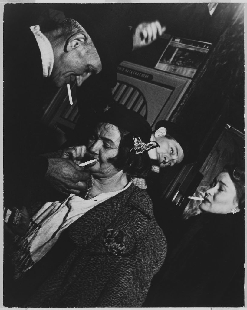 Lisette Model, Sammy's, New York, c. 1940-1944. Gift of the Estate of Lisette Model, 1990, by direction of Joseph G. Blum, New York, through the American Friends of Canada, National Gallery of Canada, Ottawa