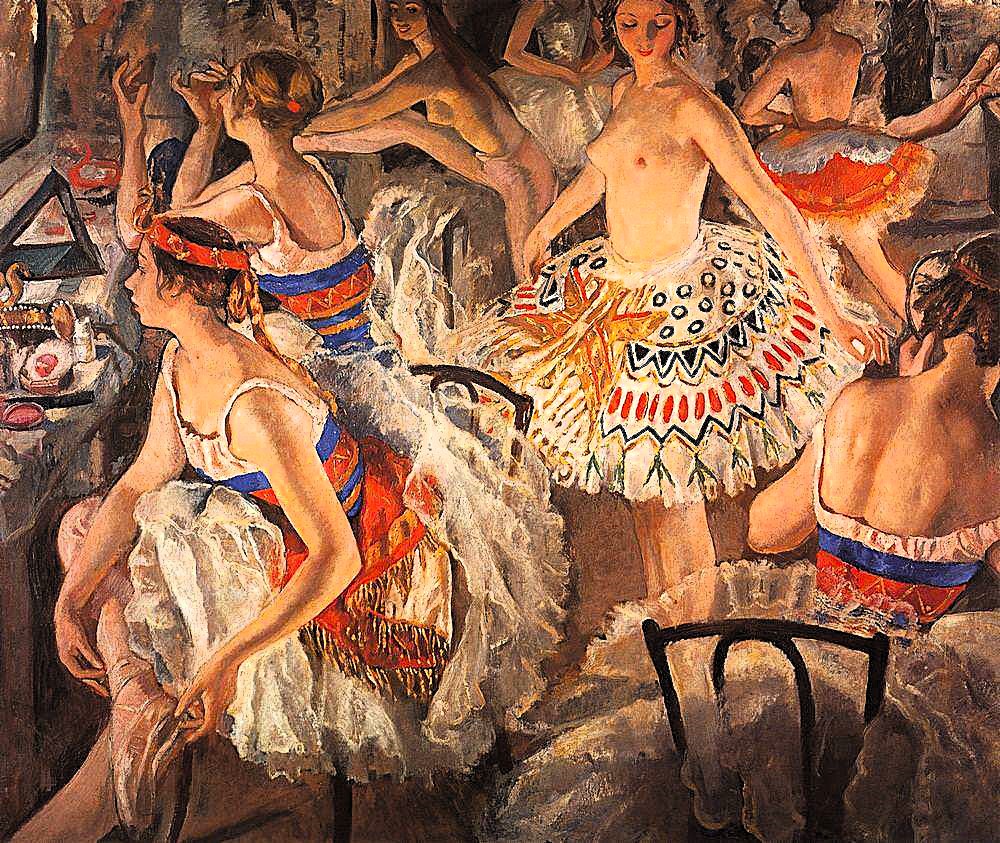 Зинаида Серебрякова. «Балетная уборная. Снежинки», 1923. Государственный Русский музей.